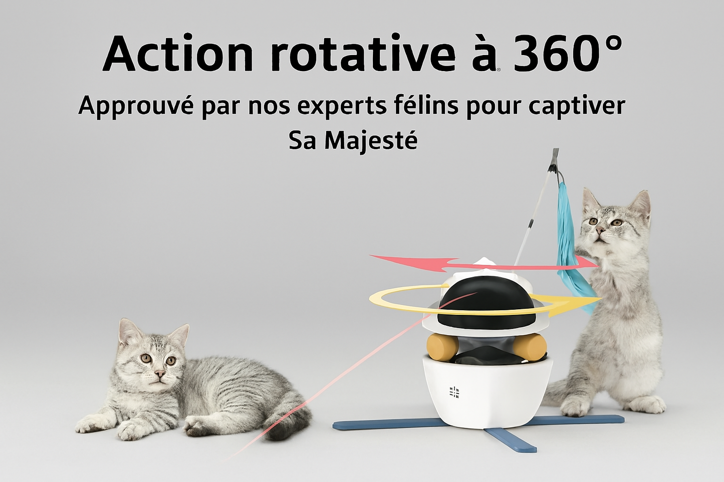 ✨ Jouet Laser Rotatif 360° – Le Compagnon Lumineux des Chats Royaux
