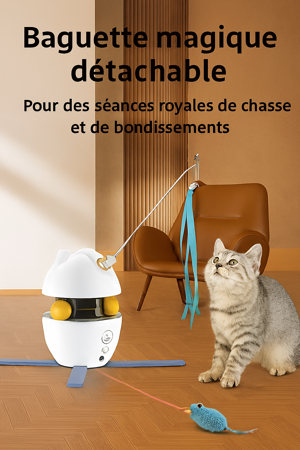 ✨ Jouet Laser Rotatif 360° – Le Compagnon Lumineux des Chats Royaux