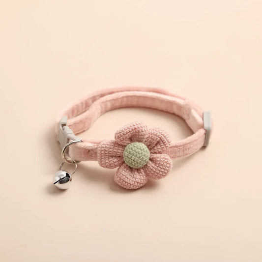 1Pc Cat Collar with Cute Flower Adjustable Buckle Cat Collar Bell Collar Cat Small Pet Supplies Kitten Collar Small Dog Acce