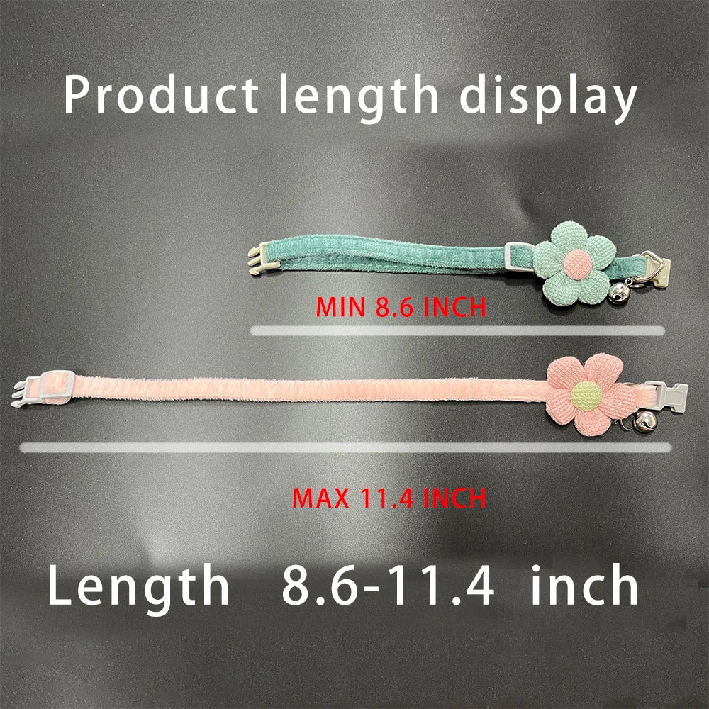 1Pc Cat Collar with Cute Flower Adjustable Buckle Cat Collar Bell Collar Cat Small Pet Supplies Kitten Collar Small Dog Acce