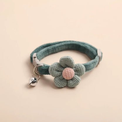 1Pc Cat Collar with Cute Flower Adjustable Buckle Cat Collar Bell Collar Cat Small Pet Supplies Kitten Collar Small Dog Acce