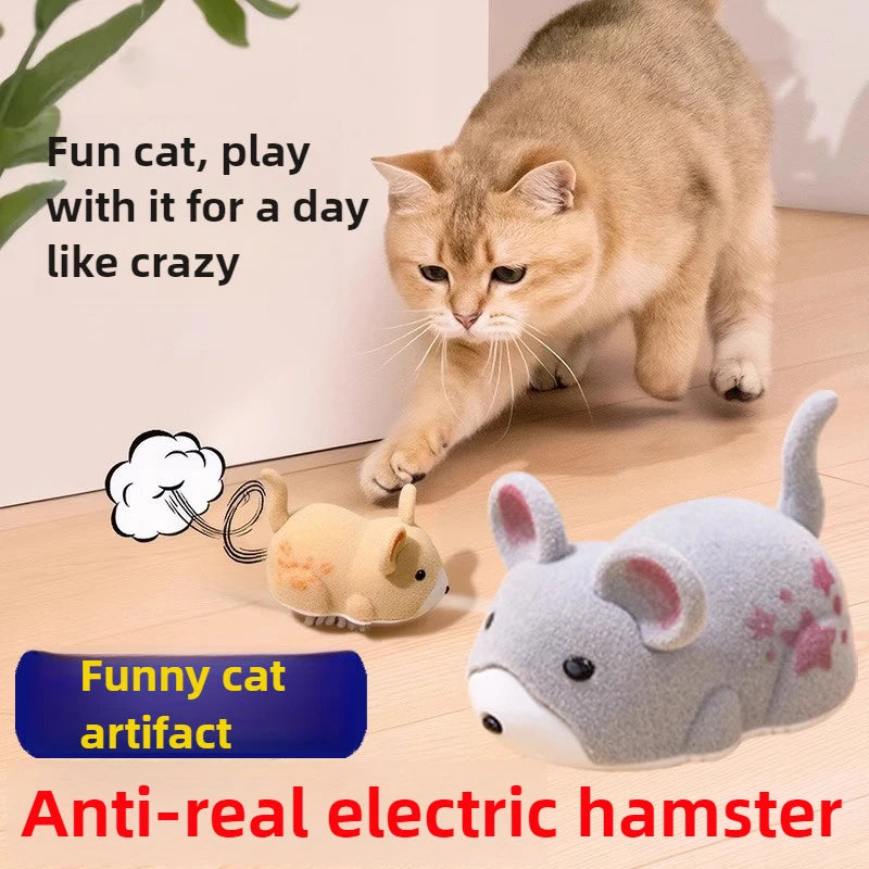 Interactive Cat Toy Electric Cat Toy Mouse Interactive Electric Hamster Cat Toy Self-Moving Obstacles Avoid