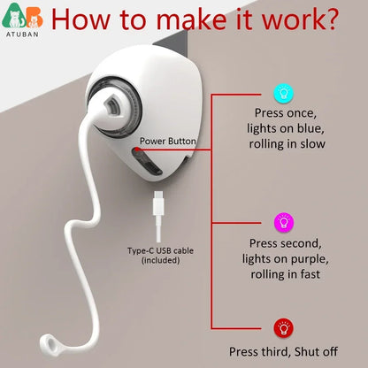 Electric Cat Toy Rope Automatic Teaser Cat String Toys Hanging Door Interactive Kitten Game Toy Random Swing Cat Catching Sticks