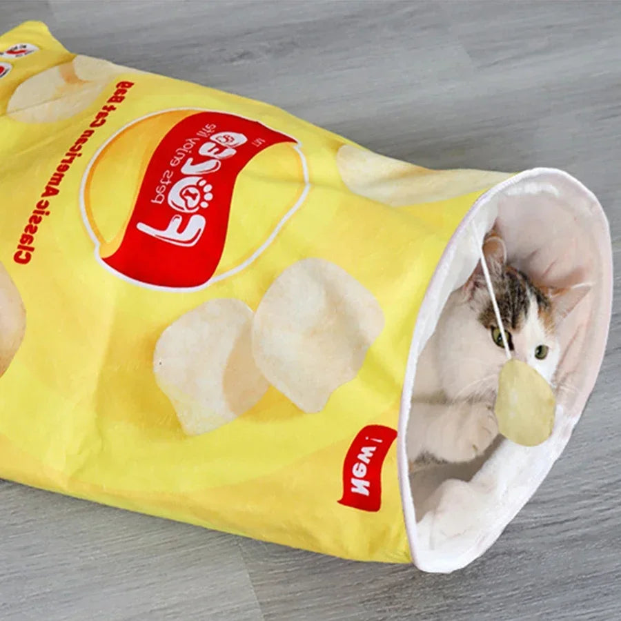 6 Halloween Gourmet Pattern Designs Cat Tunnel Toy, Cat Birthday Gift,Collapsible Interactive Cat Drill Bag Pet Toy