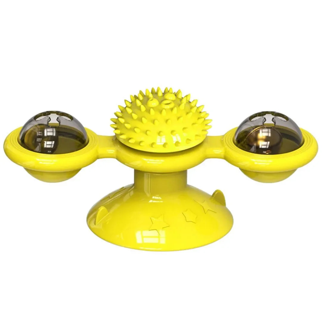 Windmill Cat Toy Interactive Pet Toys for Cats Puzzle Cat Game Toy with Whirligig Turntable for Kitten Brush Teeth Pet Supplies