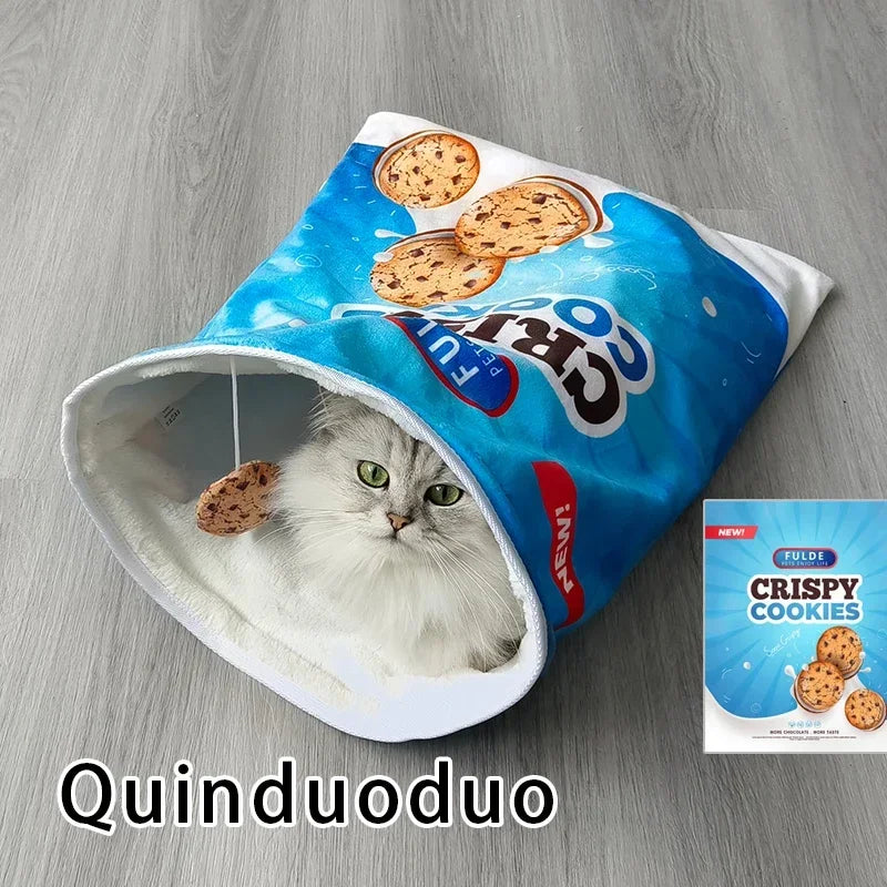 6 Halloween Gourmet Pattern Designs Cat Tunnel Toy, Cat Birthday Gift,Collapsible Interactive Cat Drill Bag Pet Toy