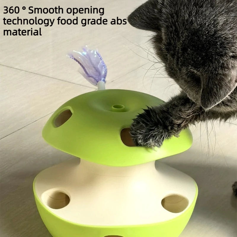Electric Cat Toy Apple Shaped Self Play Intelligent Cat Turntable Mouse Automatic Rotationtease Cat Stick Rechargeable Catsupply