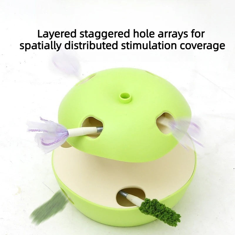 Electric Cat Toy Apple Shaped Self Play Intelligent Cat Turntable Mouse Automatic Rotationtease Cat Stick Rechargeable Catsupply