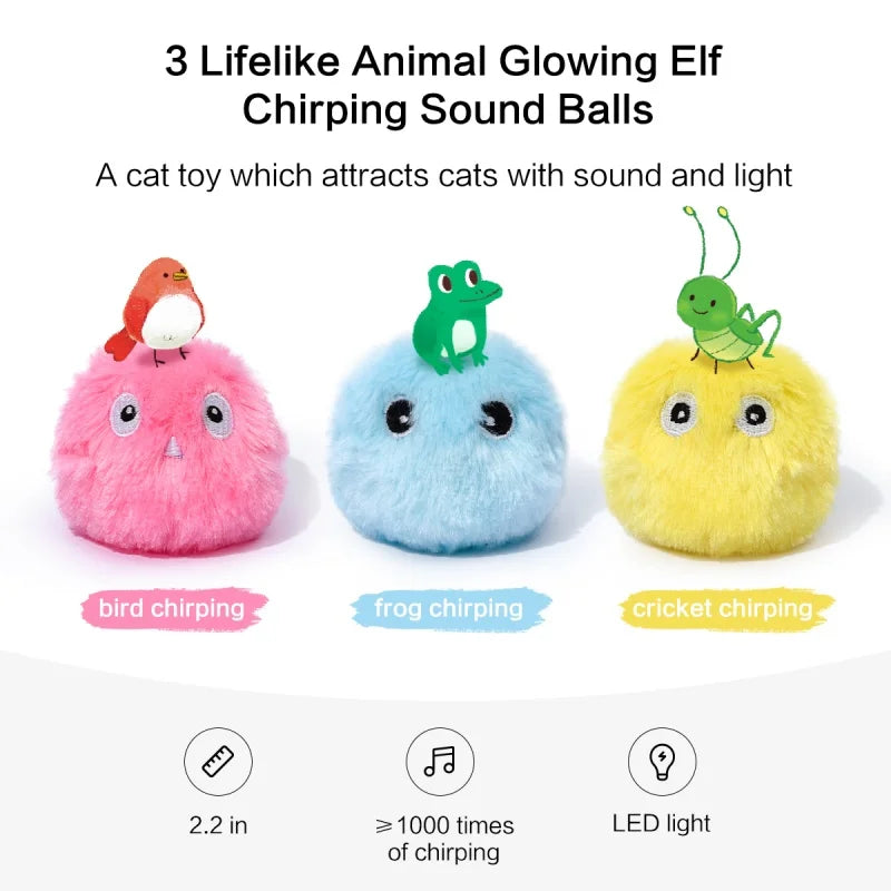 ✨ Balle Sonore Intelligente – Le Petit Cri Sauvage qui Réveille l’Instinct Félin