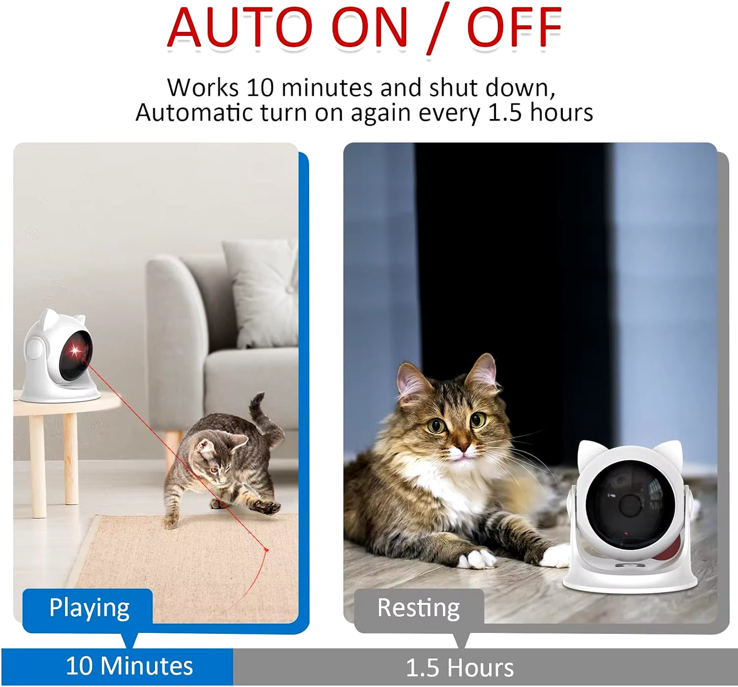 Cat Laser Toy Automatic Rechargeable Motion Random Activated Interactive Cat Toys for Indoor Cats/Dog/Kittne Slow and Fast Mode