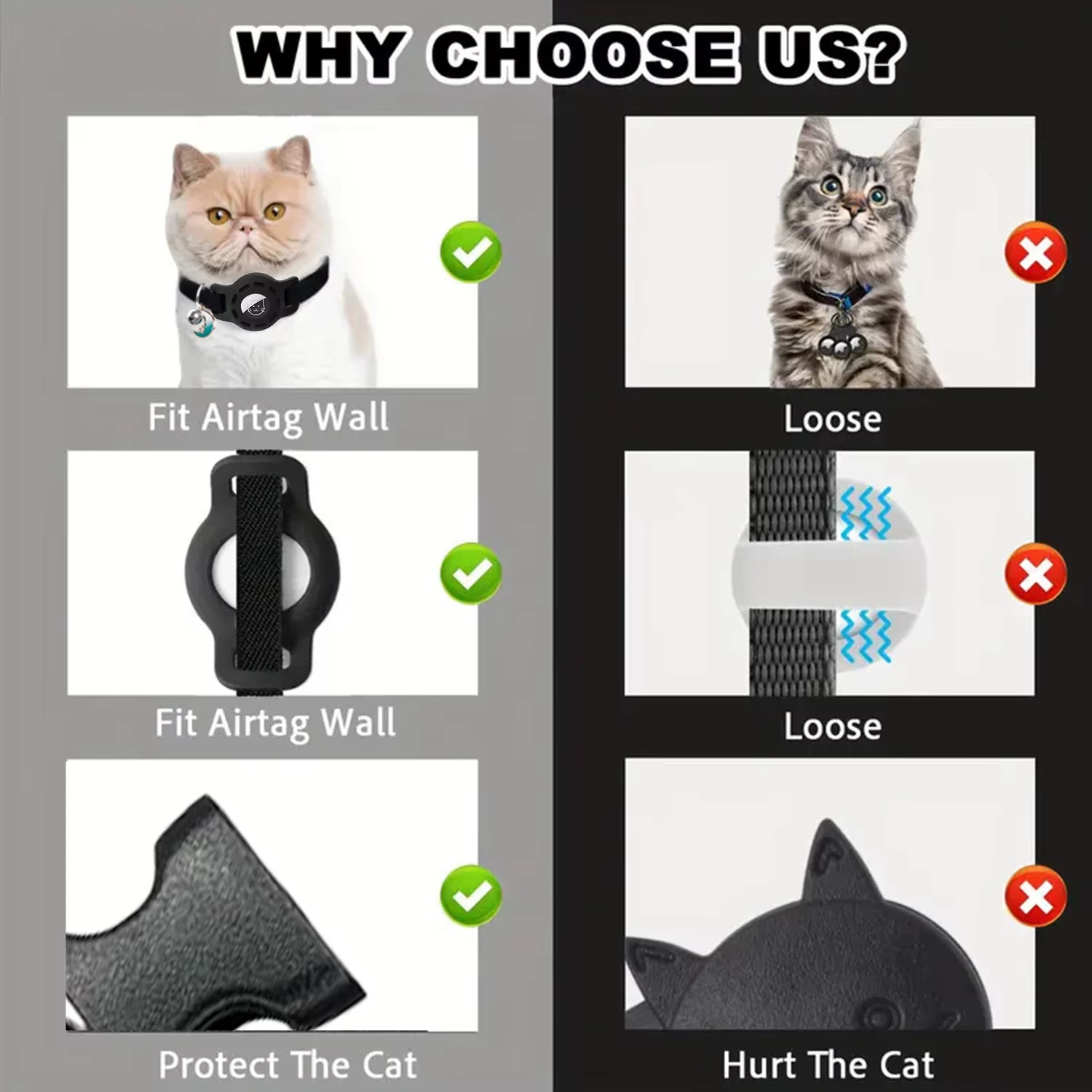 Fashion Airtag Pet Collar Adjustable Elastic Nylon Puppy Cat Collar with Bell Anti-Lost GPS Tracker Case（No Tracker Included）